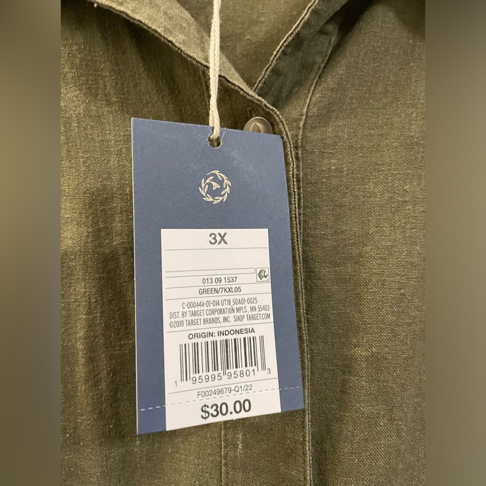 NWT Universal Thread Linen Blend Summer Romper in army green‎ - 3X - Picture 11 of 17